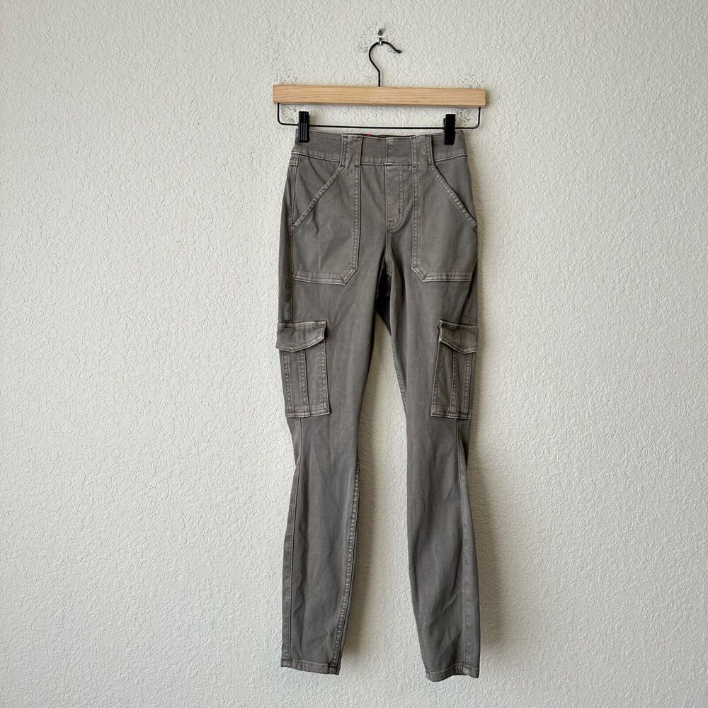 SPANX Twill Green Cargo Skinny Pants Stretch #20311Q